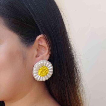 Sunflower daisy earrings