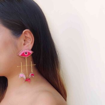 Evil eye beaded earrings