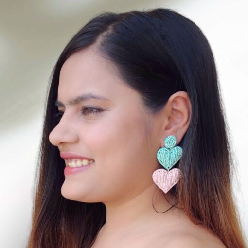 Heart Beaded Earrings