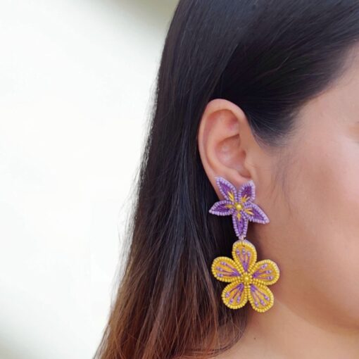 Flower thread Handmade Earrings