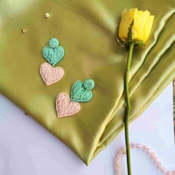 Heart Shape Handmade Beaded Earrings