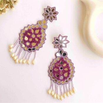 Mirror beaded earrings