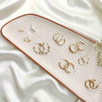 Metallic hoops and studs
