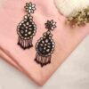 Black Mirror Beaded Earrings